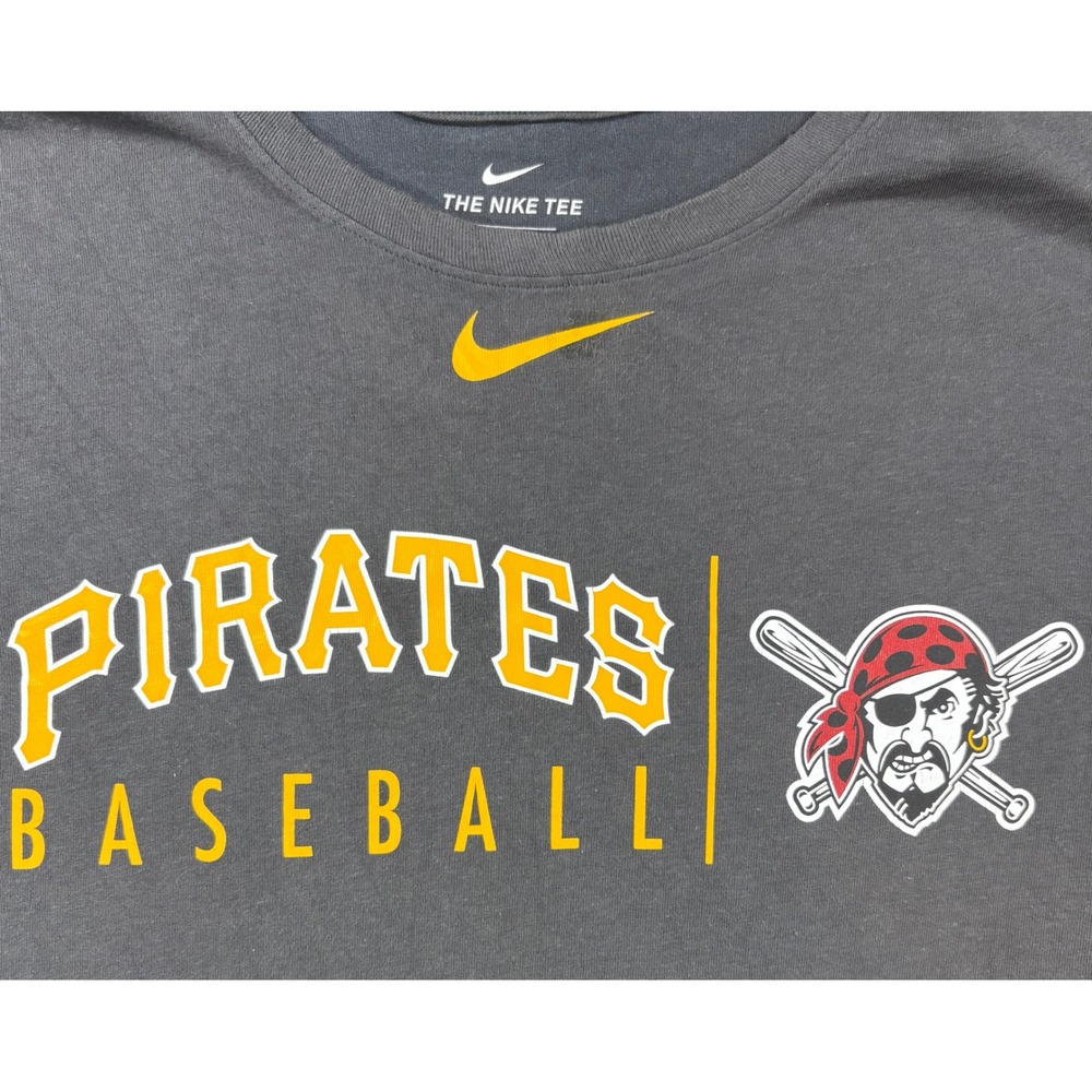 Nike Pittsburgh Pirates Baseball Dri-FIT T-Shirt Mens Large Gray Athletic Cut